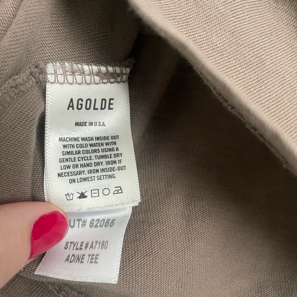 Agolde Brown Short Sleeve Tee Medium - Picture 4 of 5